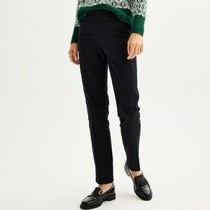 Croft & Barrow sz 18 Regular Black Pants Mid-Rise Effortless Pull On